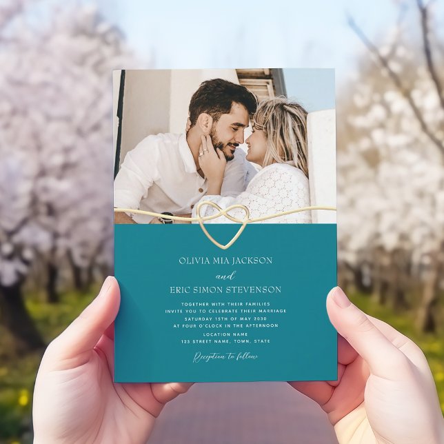 Teal Wedding Invitation with QR Code (Creator Uploaded)