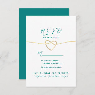 Teal Wedding RSVP Card