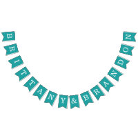 Teal Wedding Simple Bride and Groom Names Classic