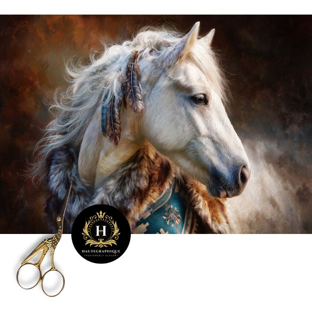 Teal Western Ivory Stallion Tissue Paper (Creator Uploaded)