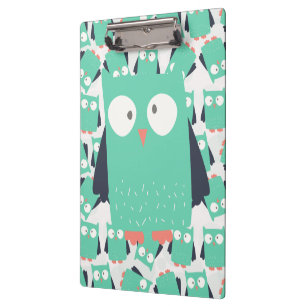 Teal Whimsical Owls Clipboard
