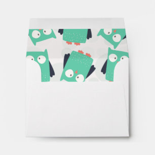 Teal Whimsical Owls Envelopes