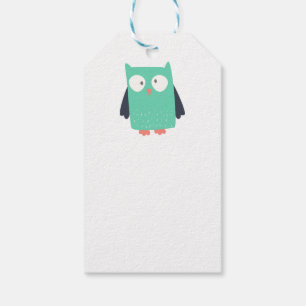 Teal Whimsical Owls Gift Tags