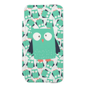Teal Whimsical Owls Incipio Watson™ iPhone 5 Wallet Case