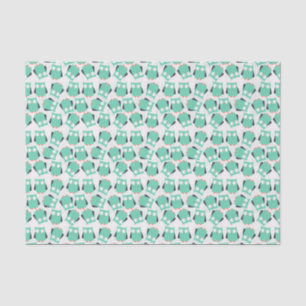 Teal Whimsical Owls Tissue Paper