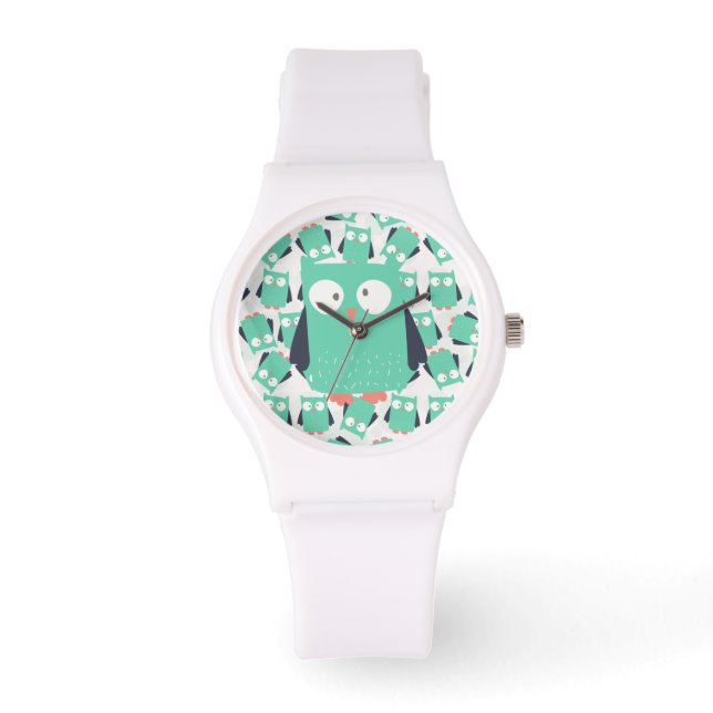 Teal Whimsical Owls Watch (Front)