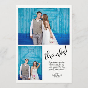 Teal Whimsy   Two Photo Wedding Thank You