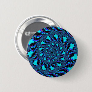 Teal Whirlpool Spiral 6 Cm Round Badge