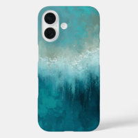 Teal & White Abstract Case-Mate iPhone Case