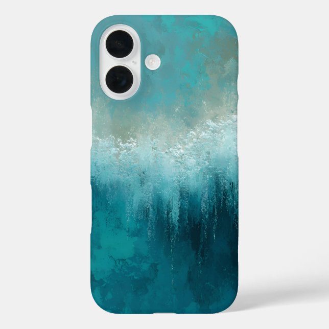 Teal & White Abstract Case-Mate iPhone Case (Back)
