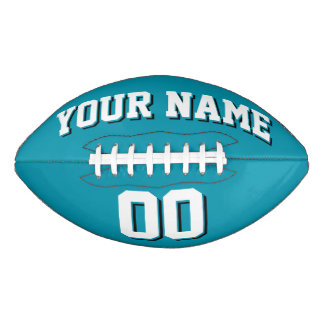 TEAL WHITE AND BLACK Custom Football