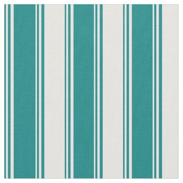 Teal & White Coloured Lines Fabric (Close Up)