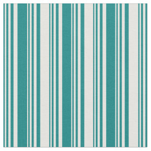 Teal & White Coloured Stripes Fabric