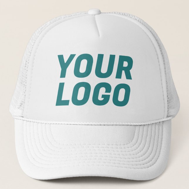 Teal & White CUSTOM Trucker Hat (Front)