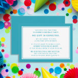 Teal White Fiver 5 Dollar Birthday Party  Enclosure Card<br><div class="desc">Teal and white child's Fiver (5 dollar) birthday party invitation enclosure. A Fiver birthday is a new trend in birthday parties for children. Fiver parties can teach children the value of money while allowing birthday party guests to come and enjoy the party without having to spend countless hours searching for...</div>