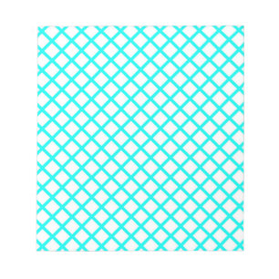 Teal White Harlequin Diamond Stripes Pattern Notepad