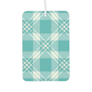 Teal White Plaid Air Freshener