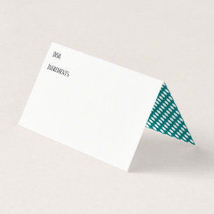 Teal & White Polka Dot Potluck Dish Recipe Cards