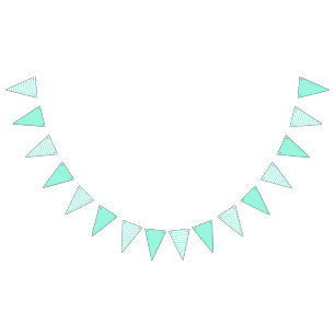 Teal & white Stripes Bunting