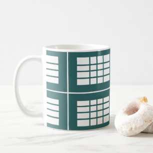 Teal White Stripes Coffee Mug