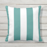 Teal & White Vertical Stripe Outdoor Throw Pillow<br><div class="desc">Update tired looking garden and patio furniture with this vibrant Teal & White Vertical Stripe Outdoor Throw Pillow. Each outdoor pillow is made from UV and mildew resistant polyester, designed to withstand the weather come rain or shine. Complete the look with coordinating designs from the mix and match outdoor pillow...</div>