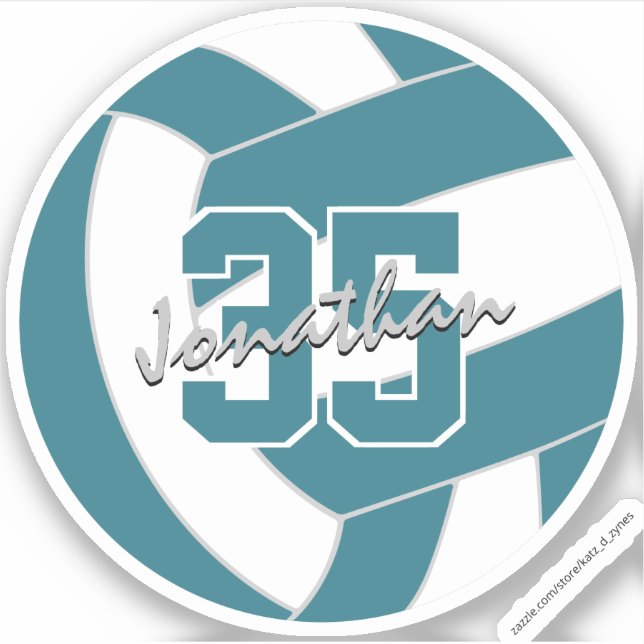 teal white volleyball team colours  (Front)