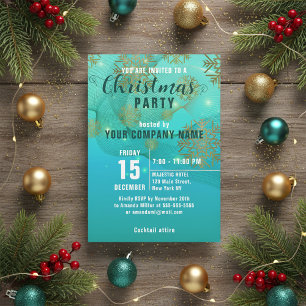 Teal Winter Corporate Christmas Party Invitation