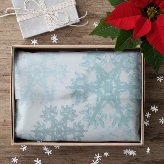 Teal Winter Ice Snowflake Pattern Tissue Paper (Teal Winter Ice Snowflake Pattern Tissue paper just for you)