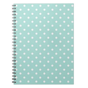 Teal with White Polka Dots Spiral Notebook