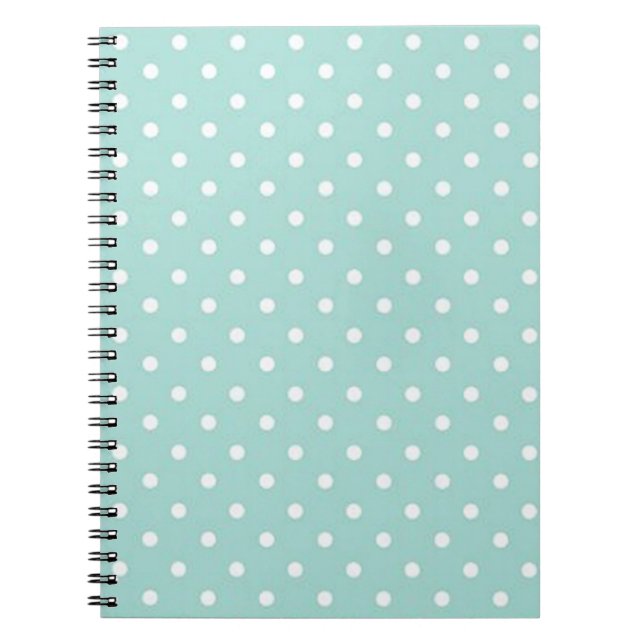 Teal with White Polka Dots Spiral Notebook (Front)