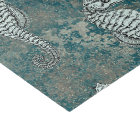 Teal with White Seahorse Decoupage