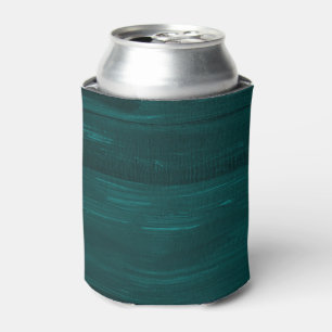 Teal wood texture stripes can cooler