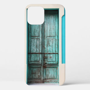 TEAL WOODEN DOOR CLOSED iPhone 12 CASE