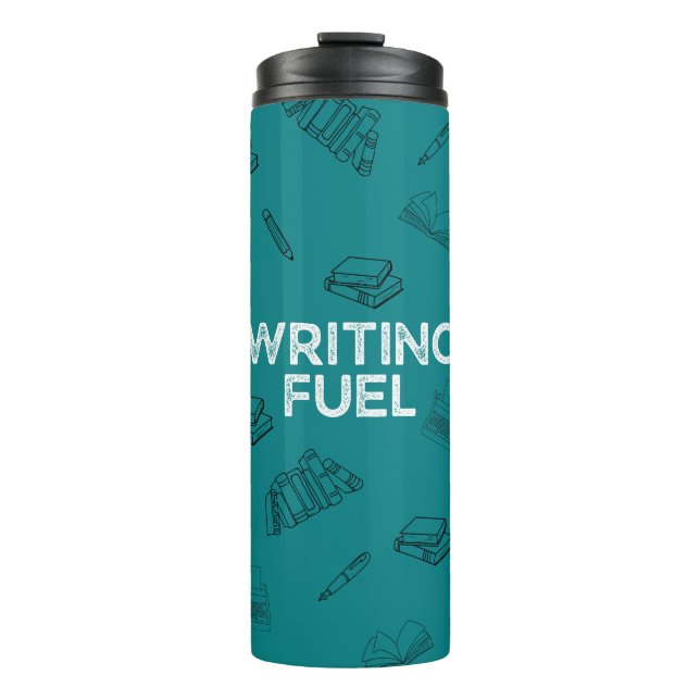 Teal Writing Fuel Travel Mug (Front)