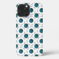Teal Yarn Balls & Text Pattern Crafts