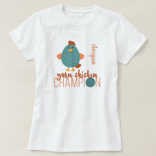Teal Yarn Chicken Champion T-Shirt