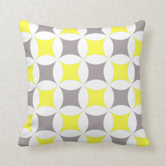 Teal yellow an Grey Pattern Decorative Pillow
