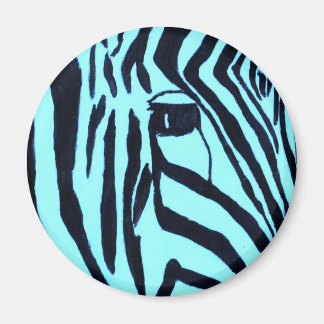 Teal Zebra Magnet