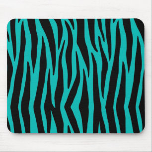 Teal Zebra Mouse Pad