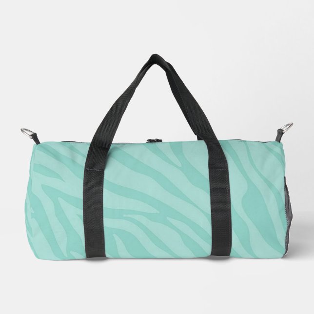 Teal Zebra Print Duffle Bag (Front)