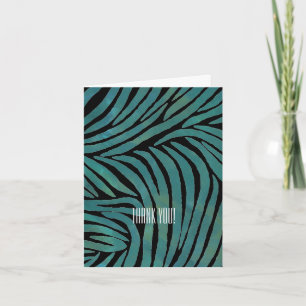 Teal Zebra Print Thank You