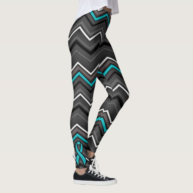 Teal Zig Zag with Ribbon...TN Leggings (Right)