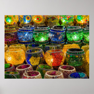 Tealights on a bazaar in Istanbul (Turkey) Poster