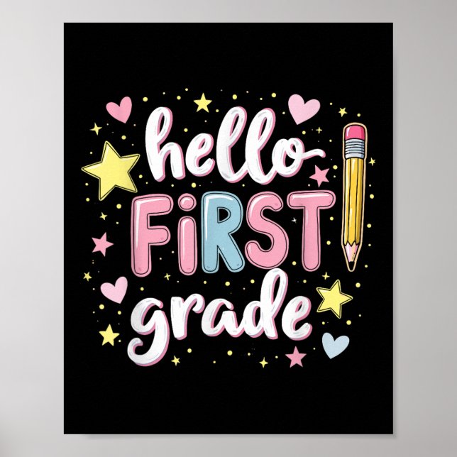 Team 1st Grade Back To School Outfit  Poster (Front)