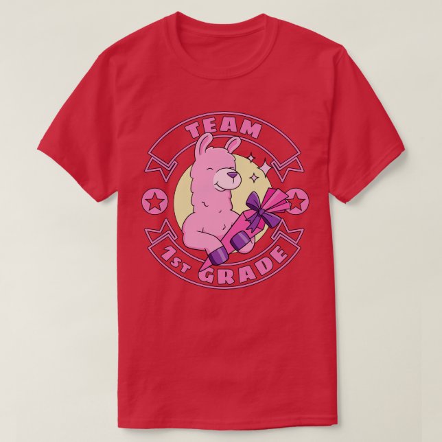Team 1st Grade Llama T-Shirt (Design Front)