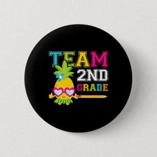 Team 2nd Grade Cute Tropical Pineapple 6 Cm Round Badge