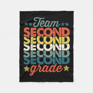 Team 2nd Second Grade Back To School Teacher Kids  Fleece Blanket