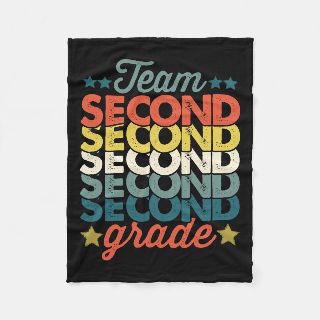 Team 2nd Second Grade Back To School Teacher Kids  Fleece Blanket (Front)