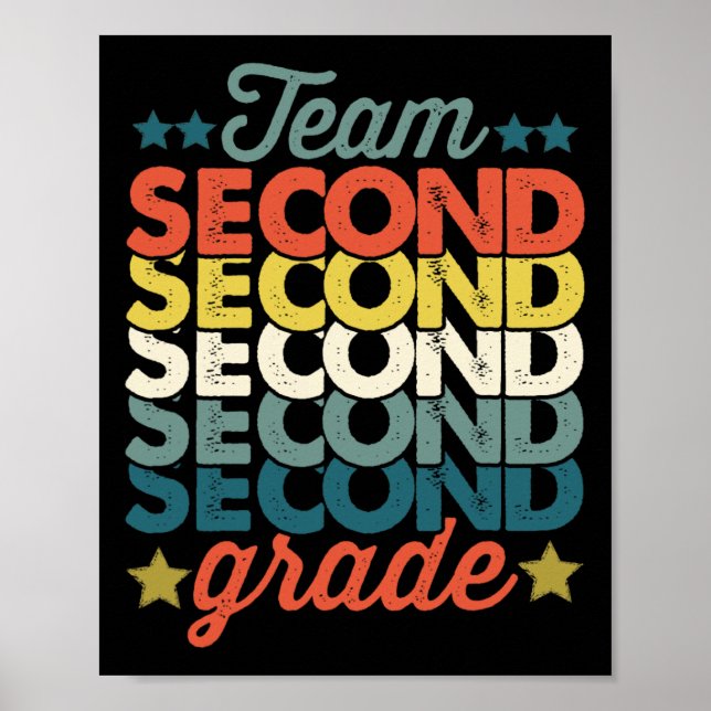 Team 2nd Second Grade Back To School Teacher Kids  Poster (Front)