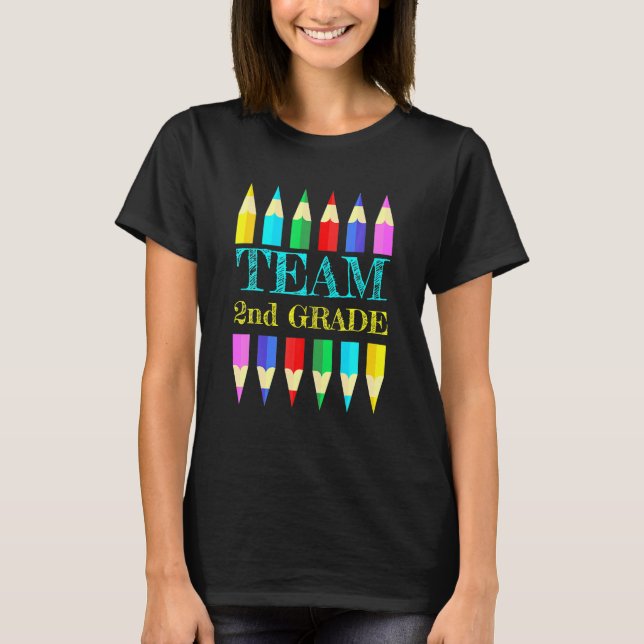Team 2nd Second Grade Squad Teacher Back To School T-Shirt (Front)